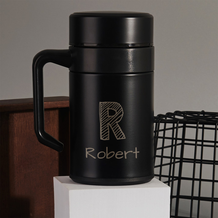 Ihr name - Thermobecher mit Henkel