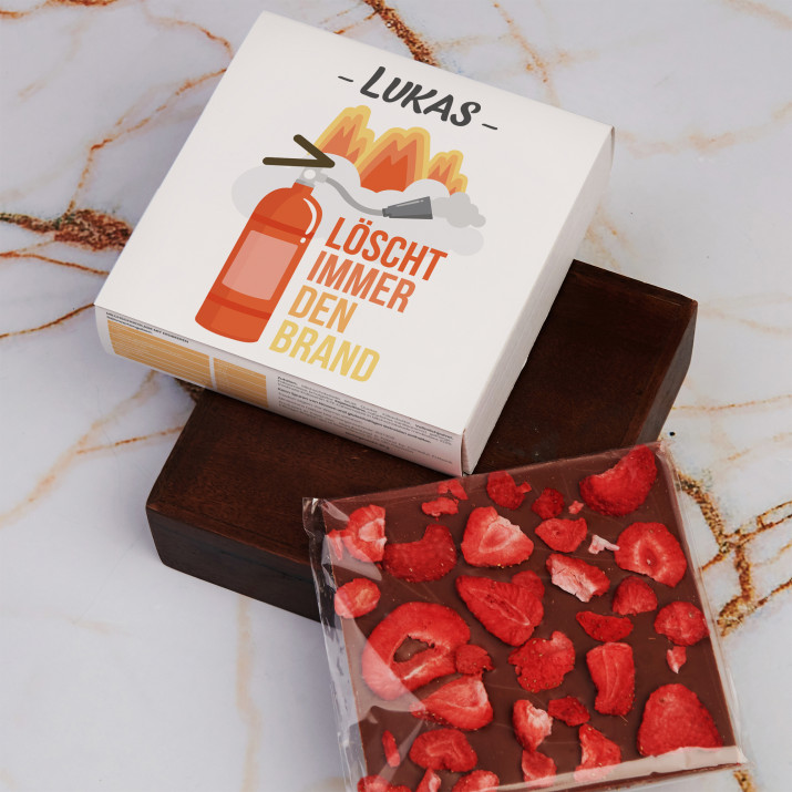 Löscht immer den Brand - Schokolade mit Erdbeeren Löscht immer den Brand - Schokolade mit Erdbeeren