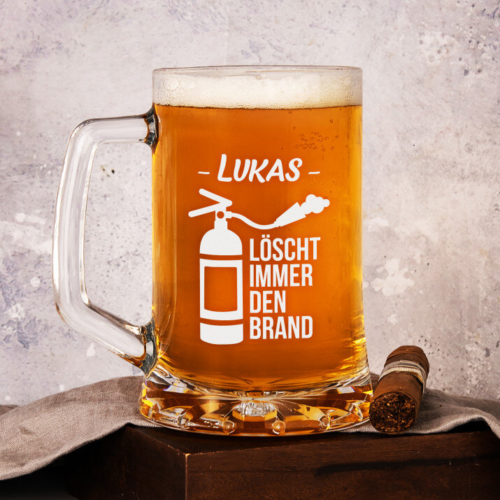 Löscht immer den Brand - personalisierter Bierkrug