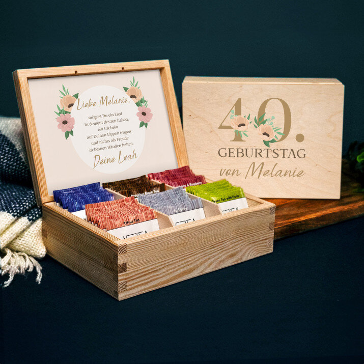 Geburtstag Blumen - Teebox