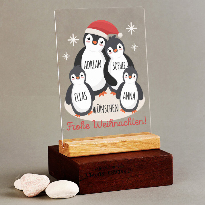 Frohe Weihnachten Pinguine - Druck auf Acrylglas Frohe Weihnachten Pinguine - Druck auf Acrylglas