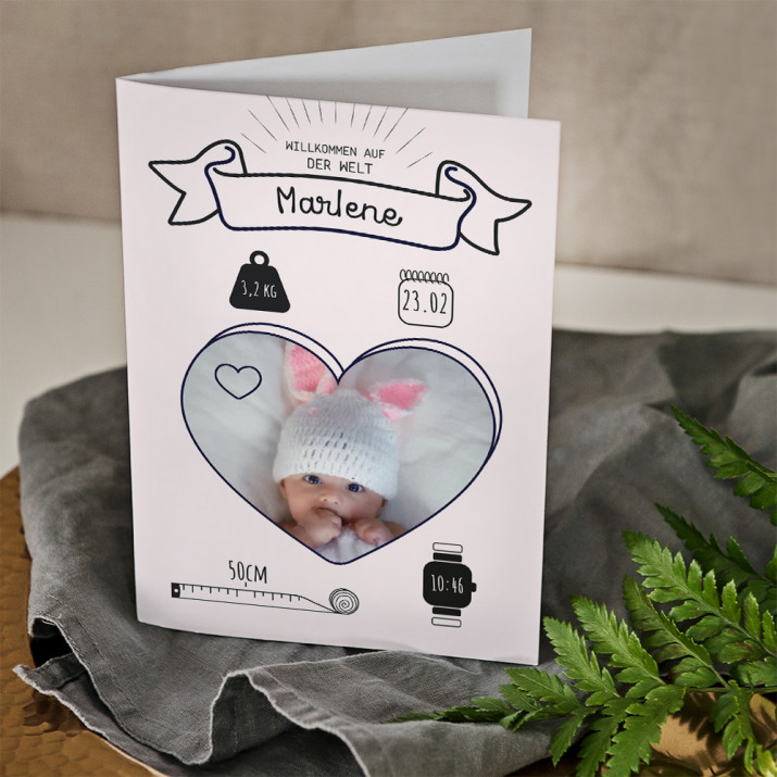 Willkommen auf der Welt - Glückswunschkarte