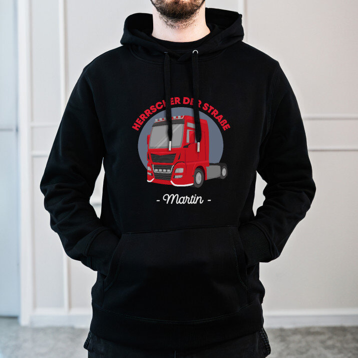 Herrscher der straße - Schwarzer Kapuzenpullover für Herren