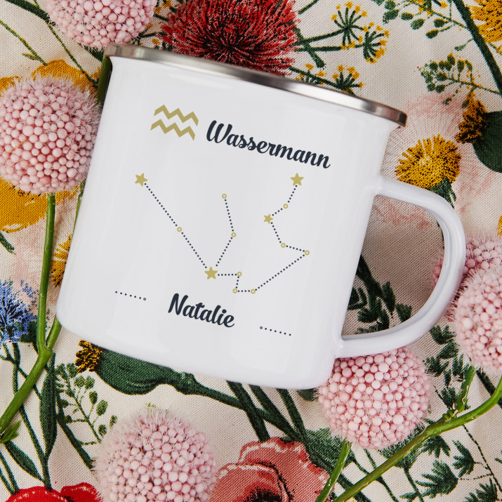 Wassermann - emaillierter Becher