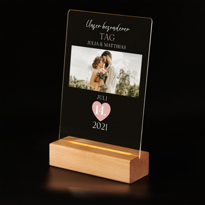 Unser besonderer Tag - Druck auf Acrylglas mit LED Beleuchtung Unser besonderer Tag - Druck auf Acrylglas mit LED Beleuchtung