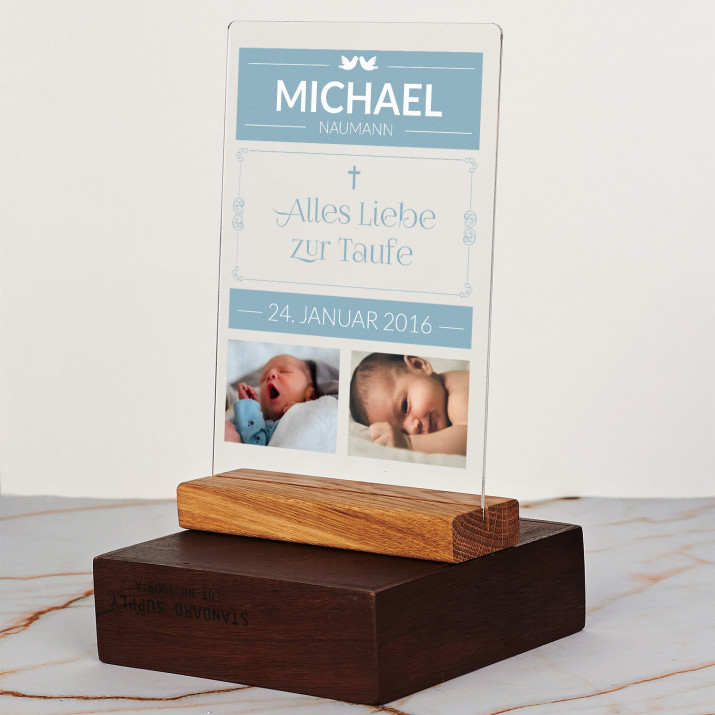 Zur Taufe Junge - Druck auf Acrylglas Zur Taufe Junge - Druck auf Acrylglas