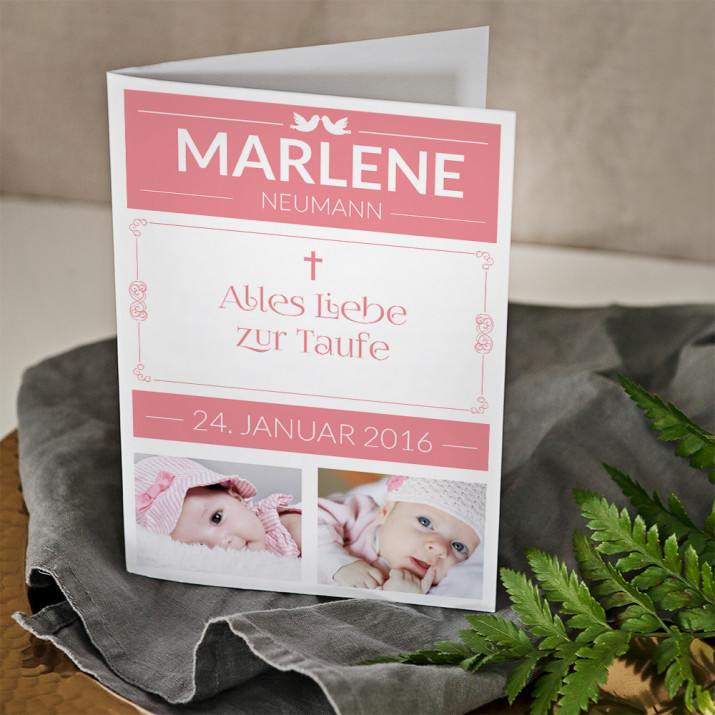 Zur Taufe - Mädchen - Glückwunschkarte Zur Taufe - Mädchen - Glückwunschkarte