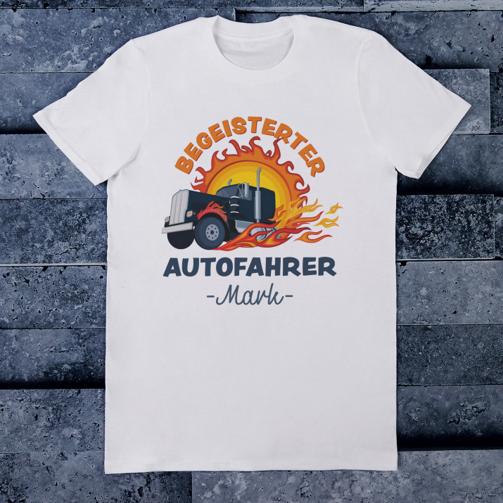 Begeisterter Autofahrer - T-Shirt mit Aufdruck für Herren