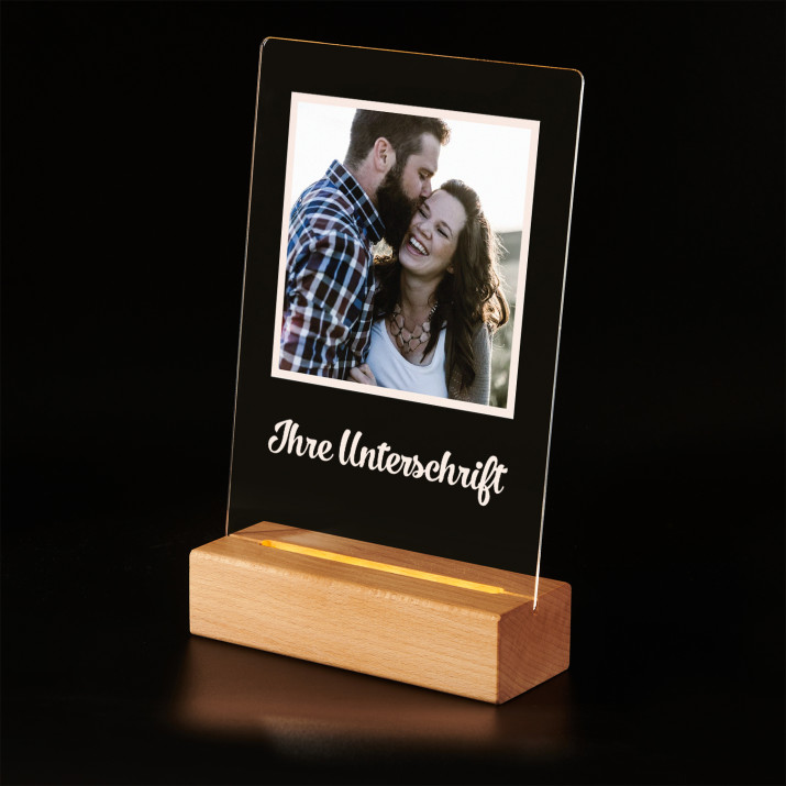 Foto unterschrift - Druck auf Acrylglas mit LED Beleuchtung