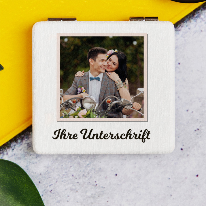 Foto + Unterschrift - Taschenspiegel