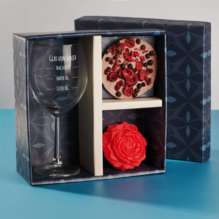 Geschenkset mit Weinglas Für sie Geschenkset mit Weinglas Für sie