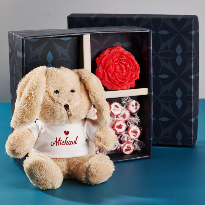 Geschenkset mit Kuscheltier Zum Valentinstag