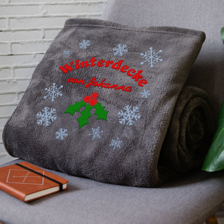 Winterdecke - Decke mit Stickerei