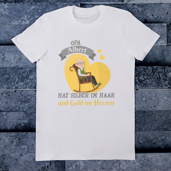 Goldenes Herz - T-Shirt mit Aufdruck für Herren