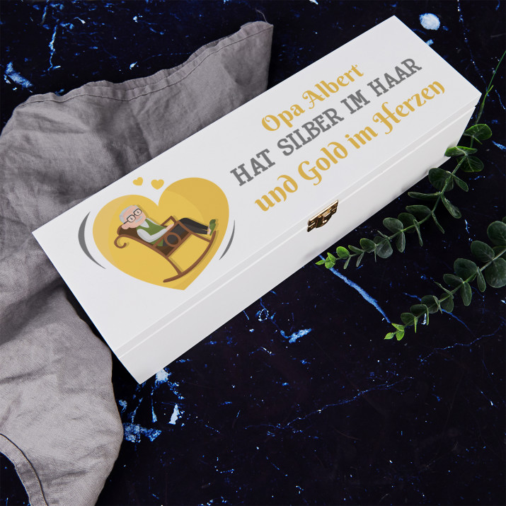 Ein goldenes Herz - Weinkiste