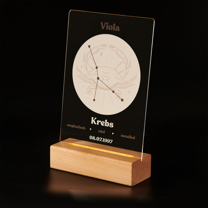 Krebs - Druck auf Acrylglas mit LED Beleuchtung