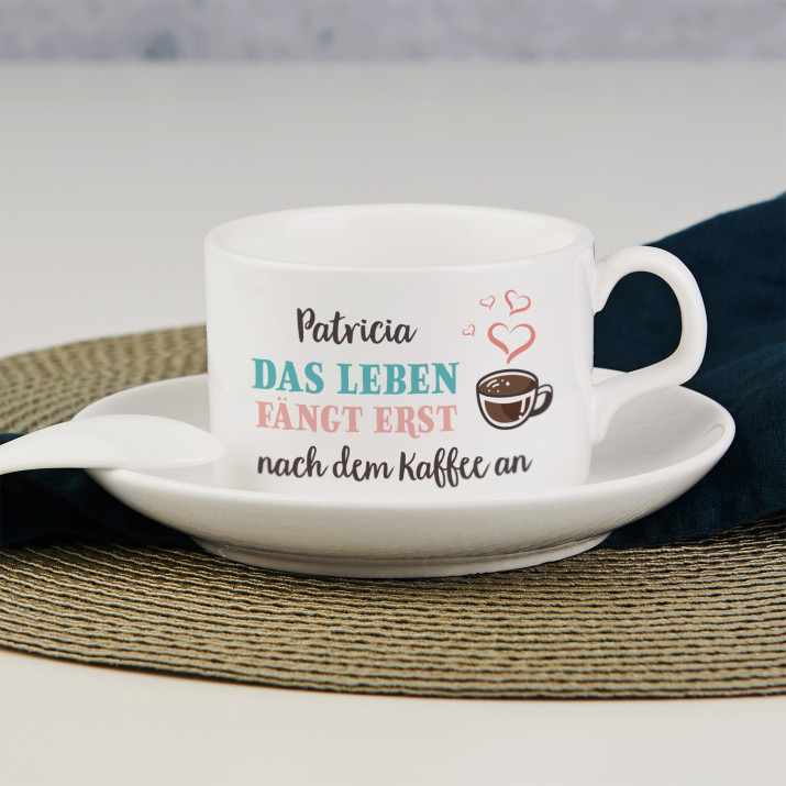 Leben nach Kaffee - Tasse mit Untertasse