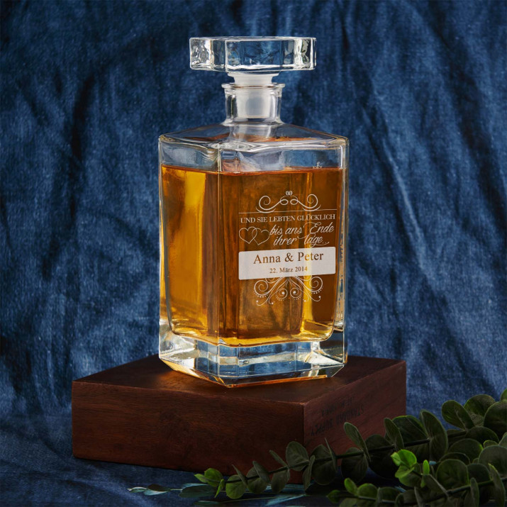 Glücklich - Whiskykaraffe mit Gravur 0,7L