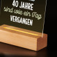 40 Jahre vergangen - Druck auf Acrylglas mit LED Beleuchtung 40 Jahre vergangen - Druck auf Acrylglas mit LED Beleuchtung