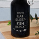Eat sleep fish - Wasserflasche 0,4l mit Karabinerhaken