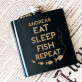 Eat, Sleep, Fish - Flachmann mit Gravur