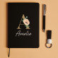 Initiale Name Blumen - Set mit Notizbuch