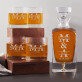 Initiale mit Namen für Paare - Whiskykaraffe und Whiskygläser - Set mit Gravur Initiale mit Namen für Paare - Whiskykaraffe und Whiskygläser - Set mit Gravur