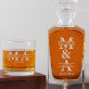 Initiale mit Namen für Paare - Whiskykaraffe und Whiskygläser - Set mit Gravur Initiale mit Namen für Paare - Whiskykaraffe und Whiskygläser - Set mit Gravur