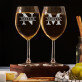 Initiale mit Namen - Zwei gravierte Weingläser