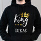 King - Schwarzer Kapuzenpullover für Herren