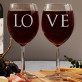 LOVE - Weinkaraffe und zwei Weingläser - Set mit Gravur