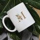 Monogramm Blumen - personalisierte Tasse