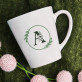 Monogramm im Kreis Blumen - personalisierte Tasse