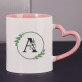Monogramm im Kreis Blumen - personalisierte Tasse