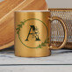 Monogramm im Kreis Blumen - Goldbecher