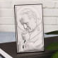 Taufe - Papst - Silbernes Bild mit Gravur
