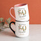 Zum 50. Geburtstag blumen - Ein Becher mit farbigem rand