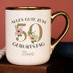 Zum 50. Geburtstag blumen - Ein Becher mit Goldrand