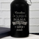 Super Mama, Super Ehefrau - Wasserflasche 0,5l mit Karabinerhaken