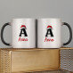 Weihnachts-Initiale mit Namen - Zaubertasse