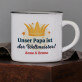 Papa der weltmeister - Keramikbecher mit schwarzem Rand
