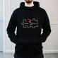 Du und ich - Schwarzer Kapuzenpullover für Herren