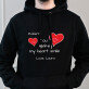 You make my heart smile - Schwarzer Kapuzenpullover für Herren