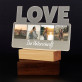 Fotos Unterschrift - Druck auf Acrylglas mit LED Beleuchtung - Wort LOVE