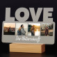 Fotos Unterschrift - Druck auf Acrylglas mit LED Beleuchtung - Wort LOVE
