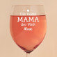 Set mit einem Glas und einer Augenbinde für Mama