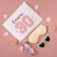 Geschenkset zum 30. Geburtstag mit Satinbademantel und Brille Geschenkset zum 30. Geburtstag mit Satinbademantel und Brille