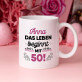 Tasse und Rosen-Spa-Set zum 50. Geburtstag Tasse und Rosen-Spa-Set zum 50. Geburtstag