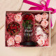 Geschenkset zum Dank mit Ewiger Rose, Schokolade und Badesalz